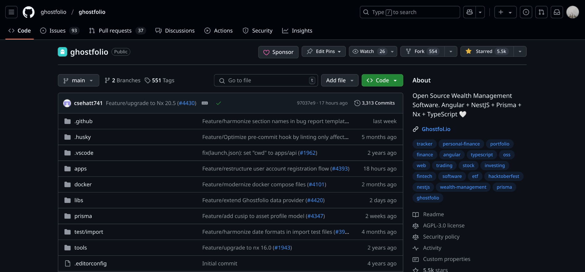 Open Source Contribution to Ghostfolio